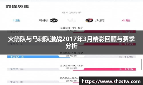 火箭队与马刺队激战2017年3月精彩回顾与赛季分析